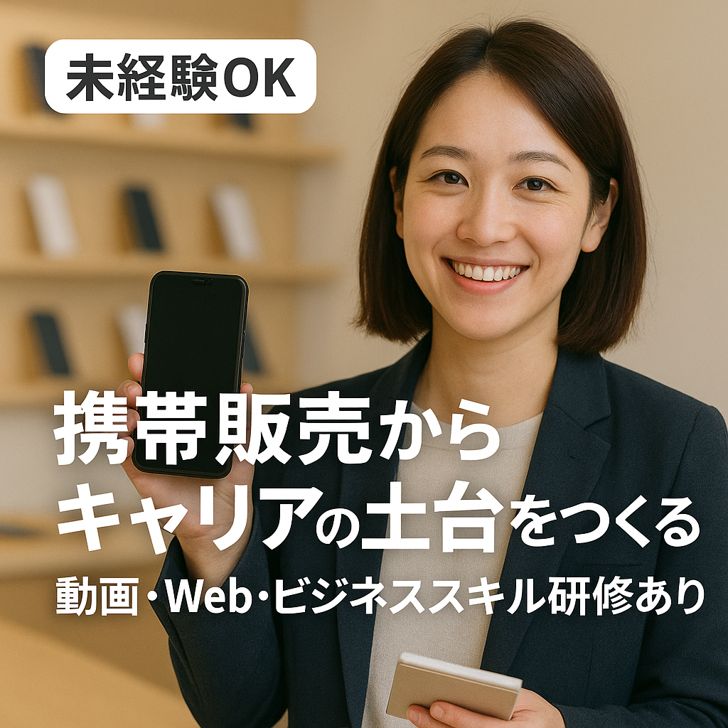 株式会社アウスタ 北海道支所のアルバイト 未経験OK｜携帯販売×動画・Web・ビジネススキル研修あり 接客/サービス求人イメージ